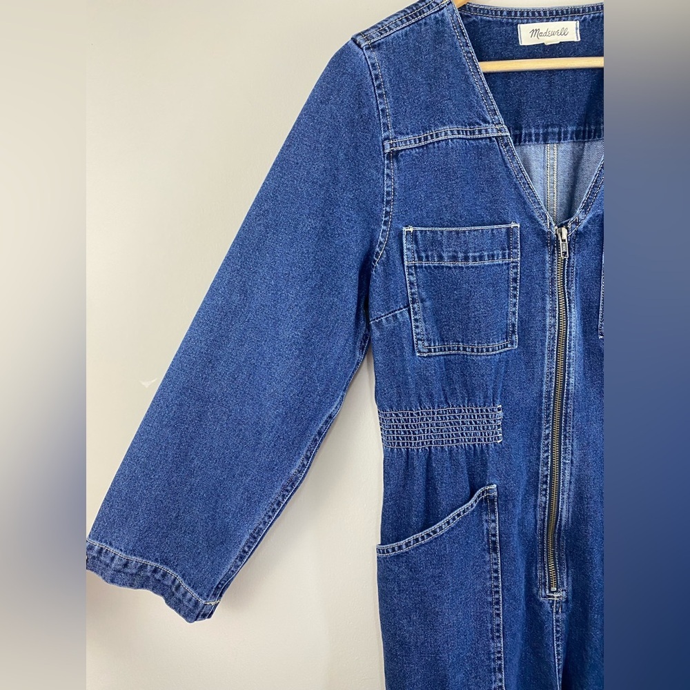 MADEWELL Denim Patch Pocket Coverall Jumpsuit in Amfield Wash - Picture 7 of 14